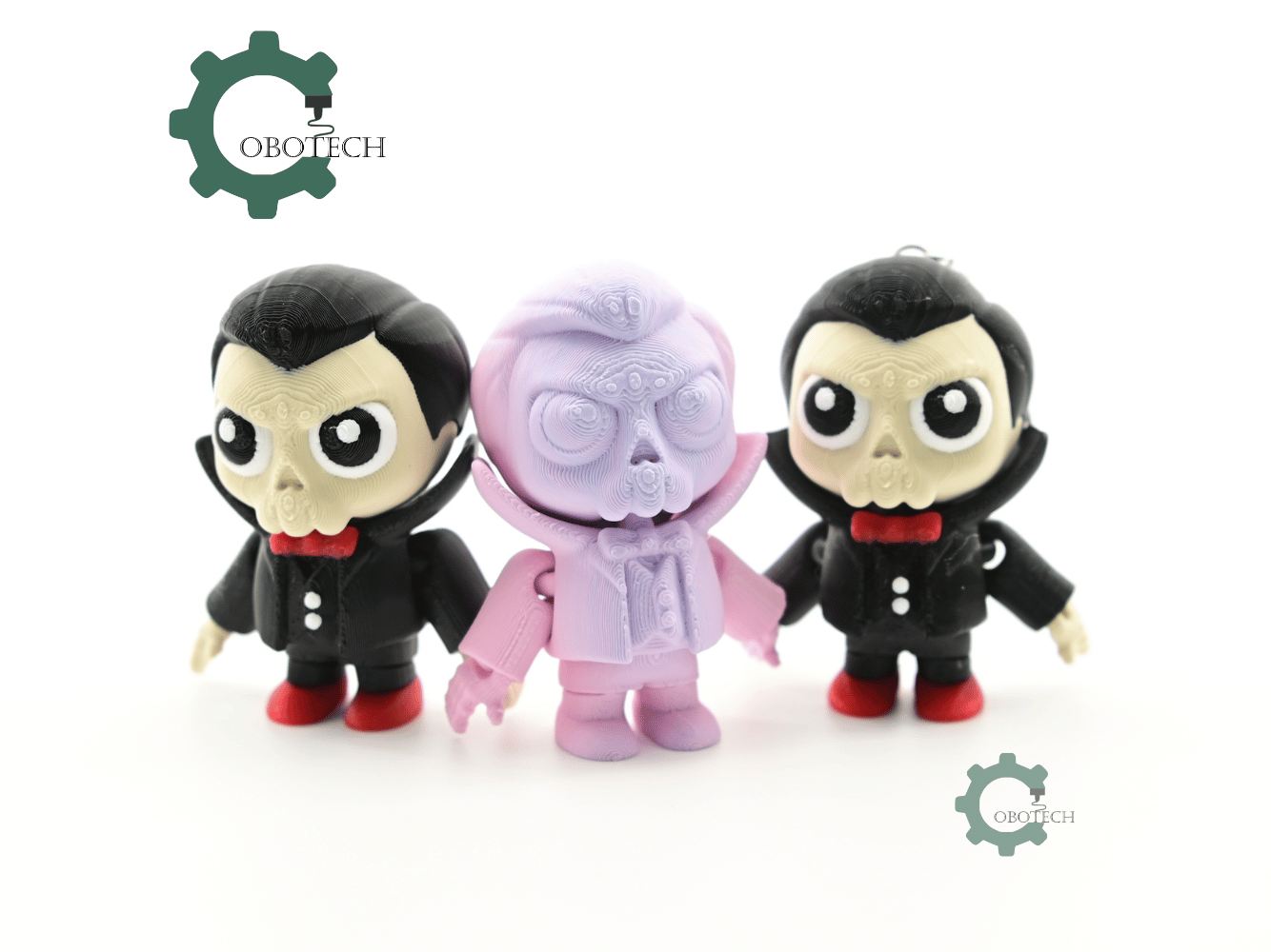 Digital Downloads - Cobotech Spooky Halloween Vampire Skull Articulated Keychain - Cute Backpack Keychain