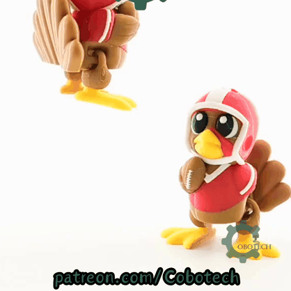 Digital Downloads - Cobotech Thanksgiving Football Turkey Articulated Keychain - Cute Backpack Keychain