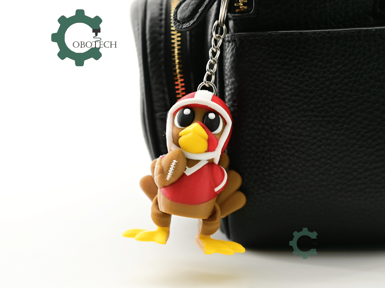 Digital Downloads - Cobotech Thanksgiving Football Turkey Articulated Keychain - Cute Backpack Keychain