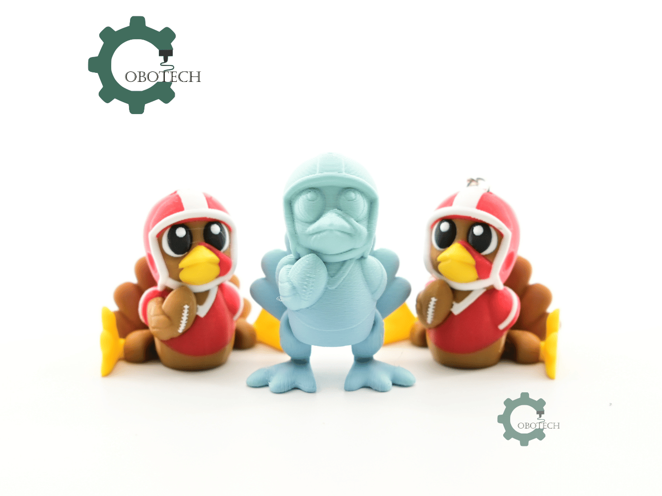 Digital Downloads - Cobotech Thanksgiving Football Turkey Articulated Keychain - Cute Backpack Keychain