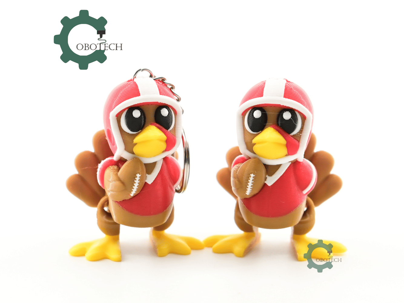 Digital Downloads - Cobotech Thanksgiving Football Turkey Articulated Keychain - Cute Backpack Keychain
