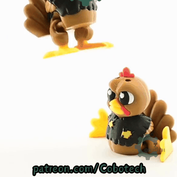 Digital Downloads - Cobotech Thanksgiving Poor Grumpy Turkey Articulated Keychain - Cute Backpack Keychain