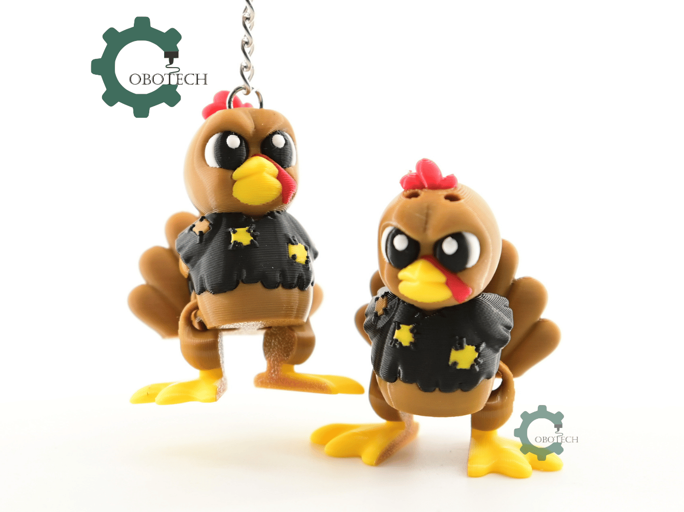 Digital Downloads - Cobotech Thanksgiving Poor Grumpy Turkey Articulated Keychain - Cute Backpack Keychain