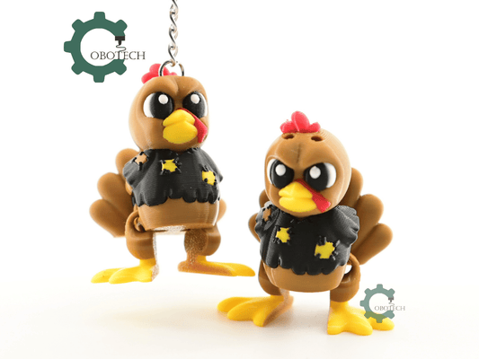 Digital Downloads - Cobotech Thanksgiving Poor Grumpy Turkey Articulated Keychain - Cute Backpack Keychain