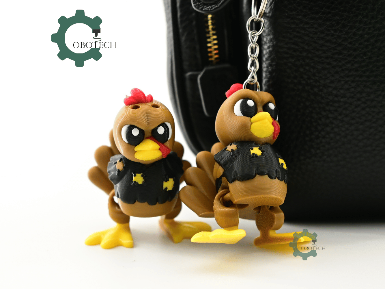 Digital Downloads - Cobotech Thanksgiving Poor Grumpy Turkey Articulated Keychain - Cute Backpack Keychain
