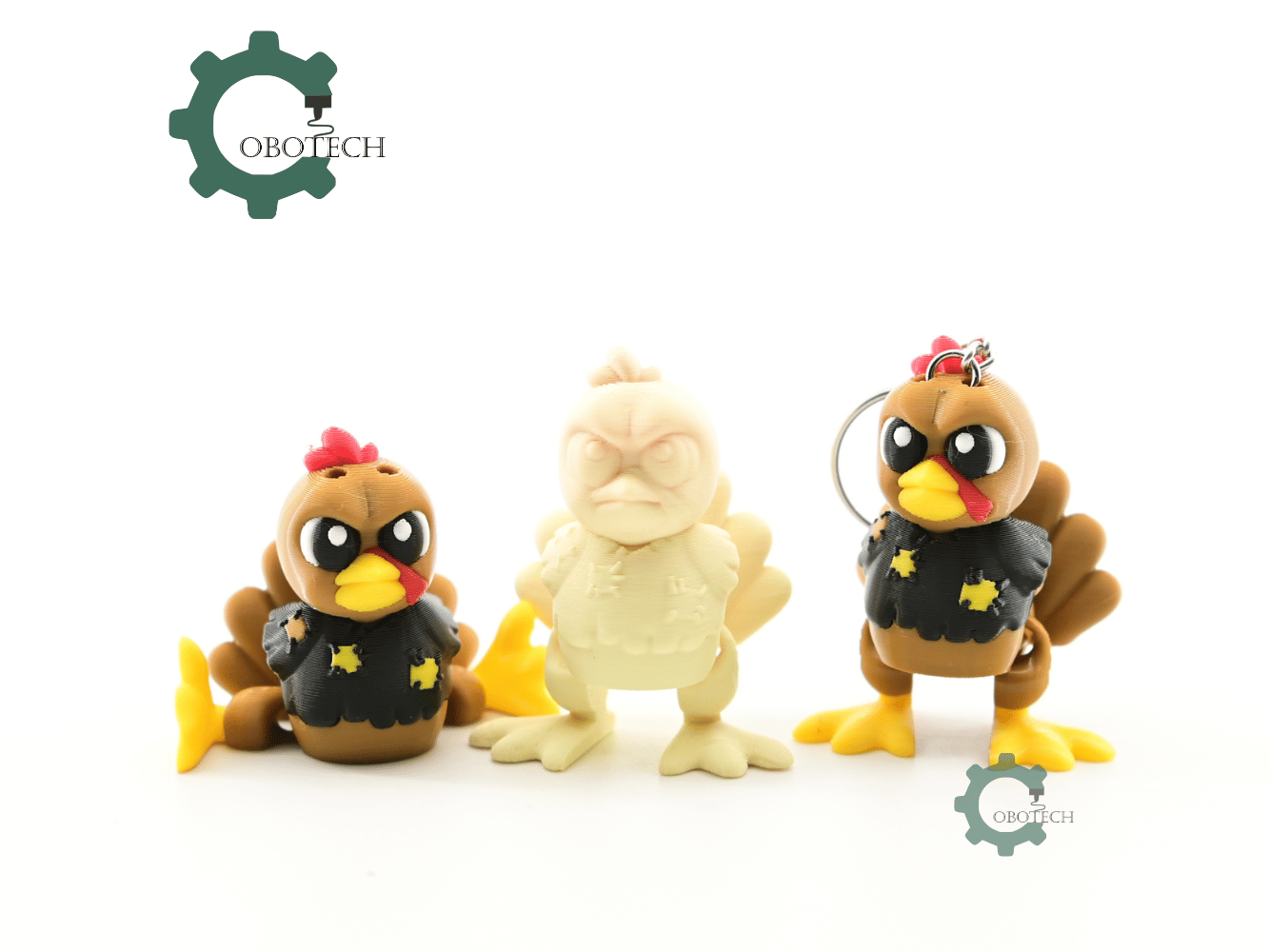 Digital Downloads - Cobotech Thanksgiving Poor Grumpy Turkey Articulated Keychain - Cute Backpack Keychain