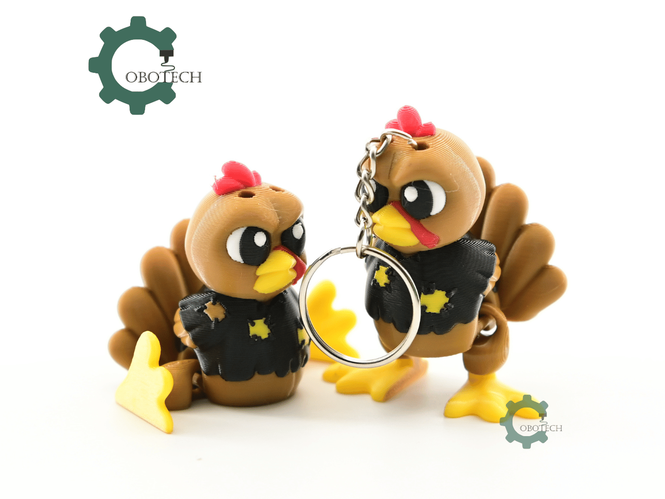 Digital Downloads - Cobotech Thanksgiving Poor Grumpy Turkey Articulated Keychain - Cute Backpack Keychain