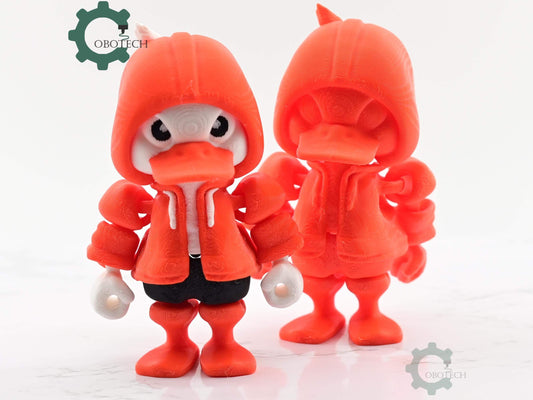 Exclusive Model, Not for Sale - Digital Downloads Articulated Duck in a Hoodie by   - Fidget Toy - Desk decor - Unique Gifts