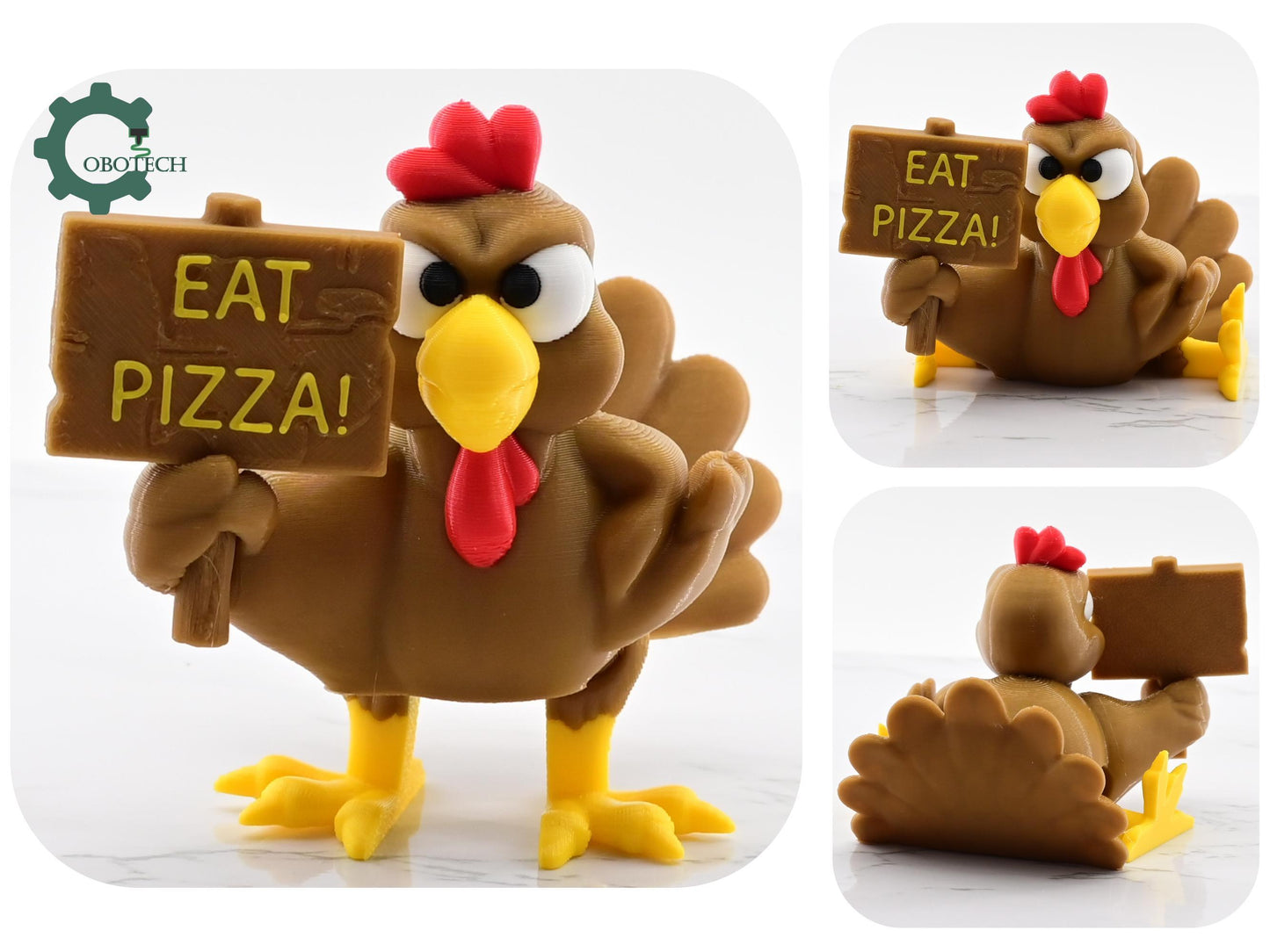 Digital Downloads Cobotech Articulated Eat Pizza ! Turkey - Fun Cobotech Toys - Unique Gifts - Home/Desk Decor - Fall Decor - Thanksgiving Decor