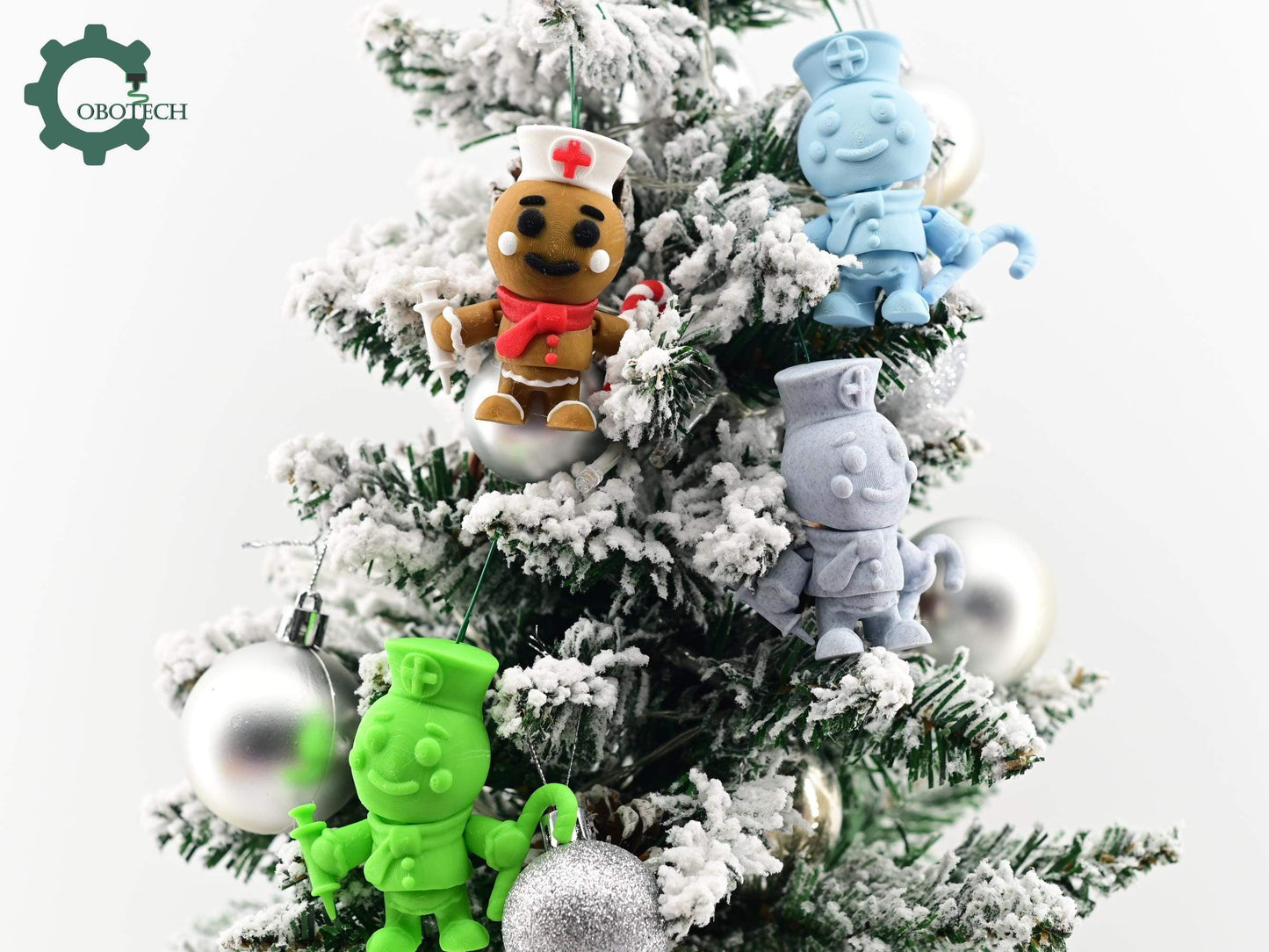 Digital Downloads Cobotech Articulated Gingerbread Nurse Ornament - Gingerbread Christmas Ornaments - Christmas Decor - Christmas Gifts for Nurses