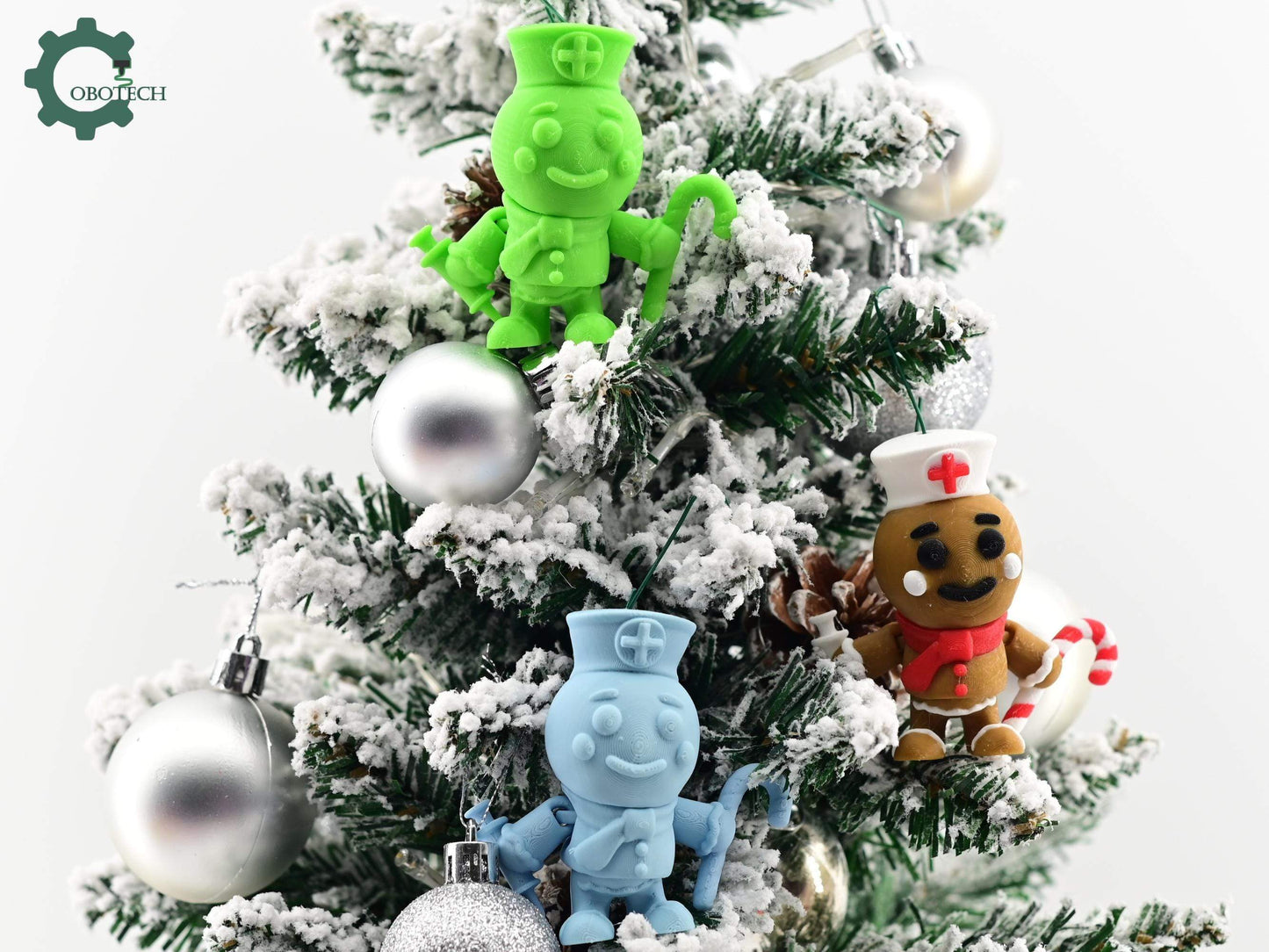 Digital Downloads Cobotech Articulated Gingerbread Nurse Ornament - Gingerbread Christmas Ornaments - Christmas Decor - Christmas Gifts for Nurses