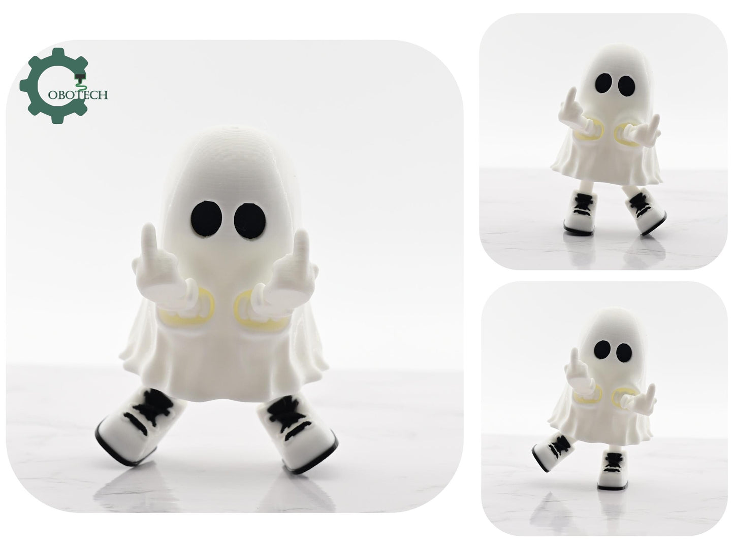 Exclusive Model, Not for Sale - Cobotech Articulated Middle Finger Ghost - Fun Cobotech Halloween Toys - Unique Halloween Gifts - Halloween Decor - Fall Decor