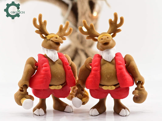 Digital Downloads Cobotech Articulated Moose Drinking Beer - Fun Cobotech Unique Toys - Fun Christmas Decor - Fun Desk Decor