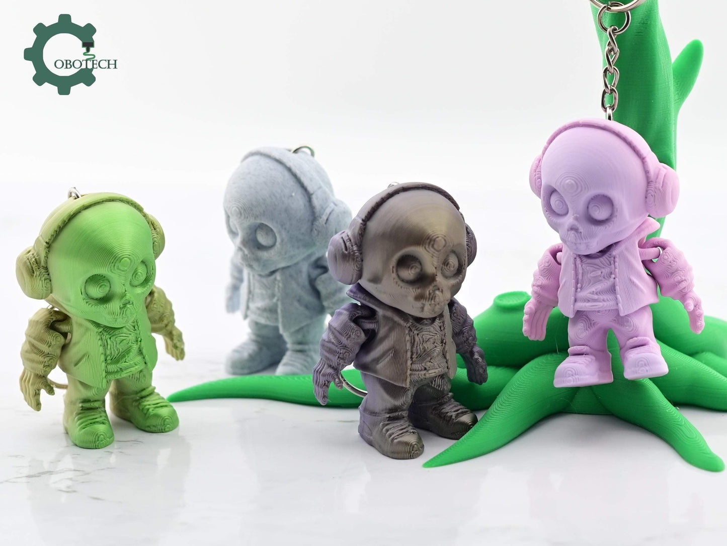 Exclusive Model, Not for Sale - Digital Downloads Cobotech Articulated Skull Hoodie Keychain - Fun Cobotech Unique Toys - Unique Gifts - Backpack Keychain