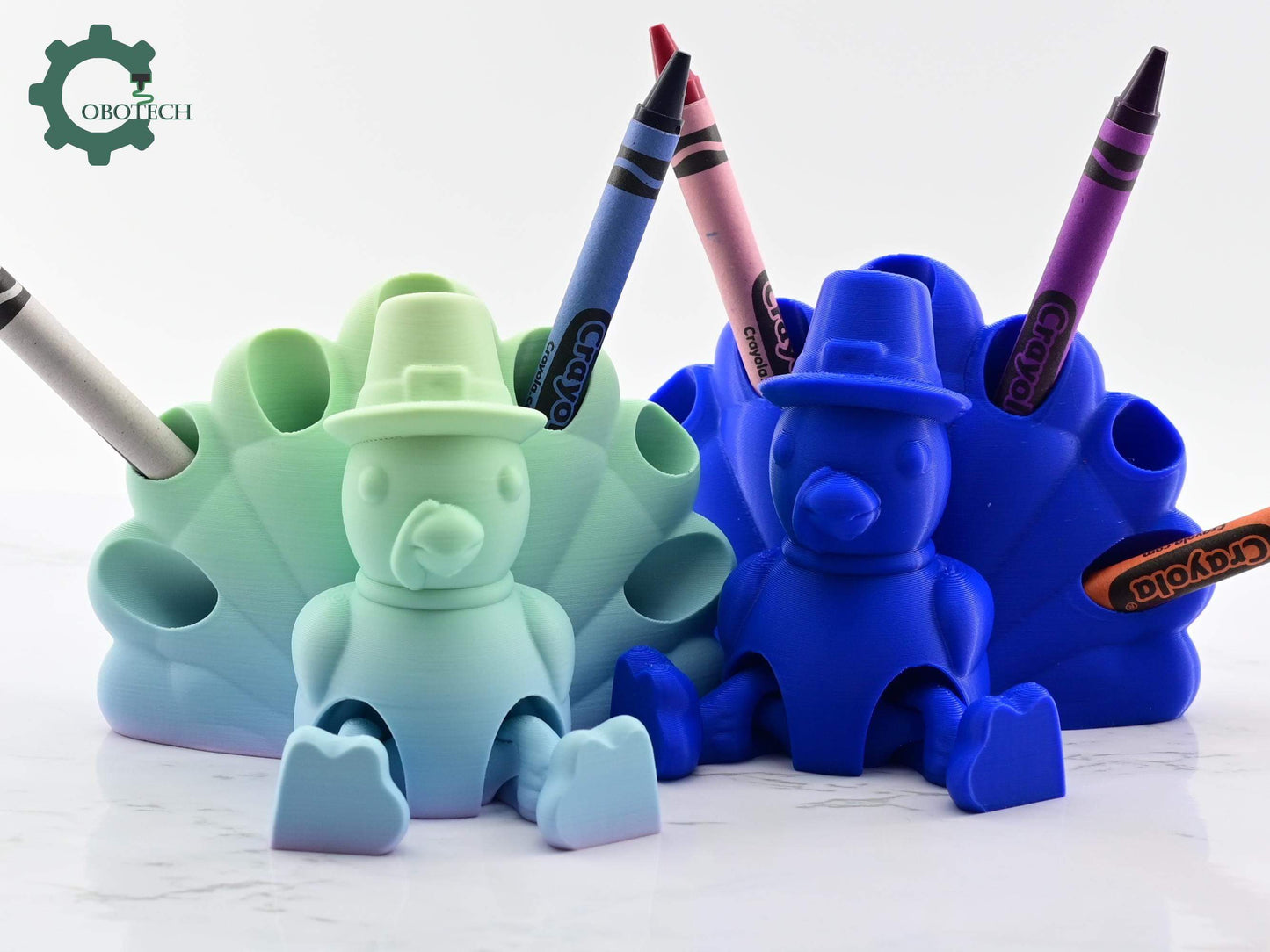 Digital Downloads Cobotech Articulated Turkey Crayon Holder - Thanksgiving turkey - Unique Gifts - Turkey Decor - Fall Decor - Thanksgiving Decor