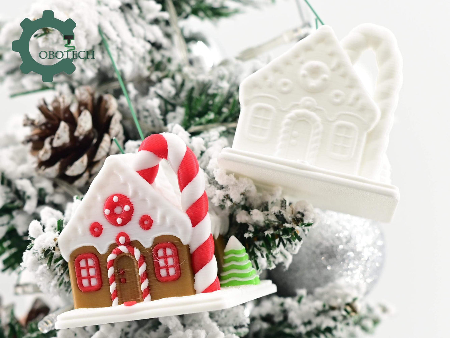 Digital Downloads Cobotech Gingerbread House Christmas Ornament - Unique Christmas Ornaments - Christmas Decor - Cute Gingerbread Ornaments