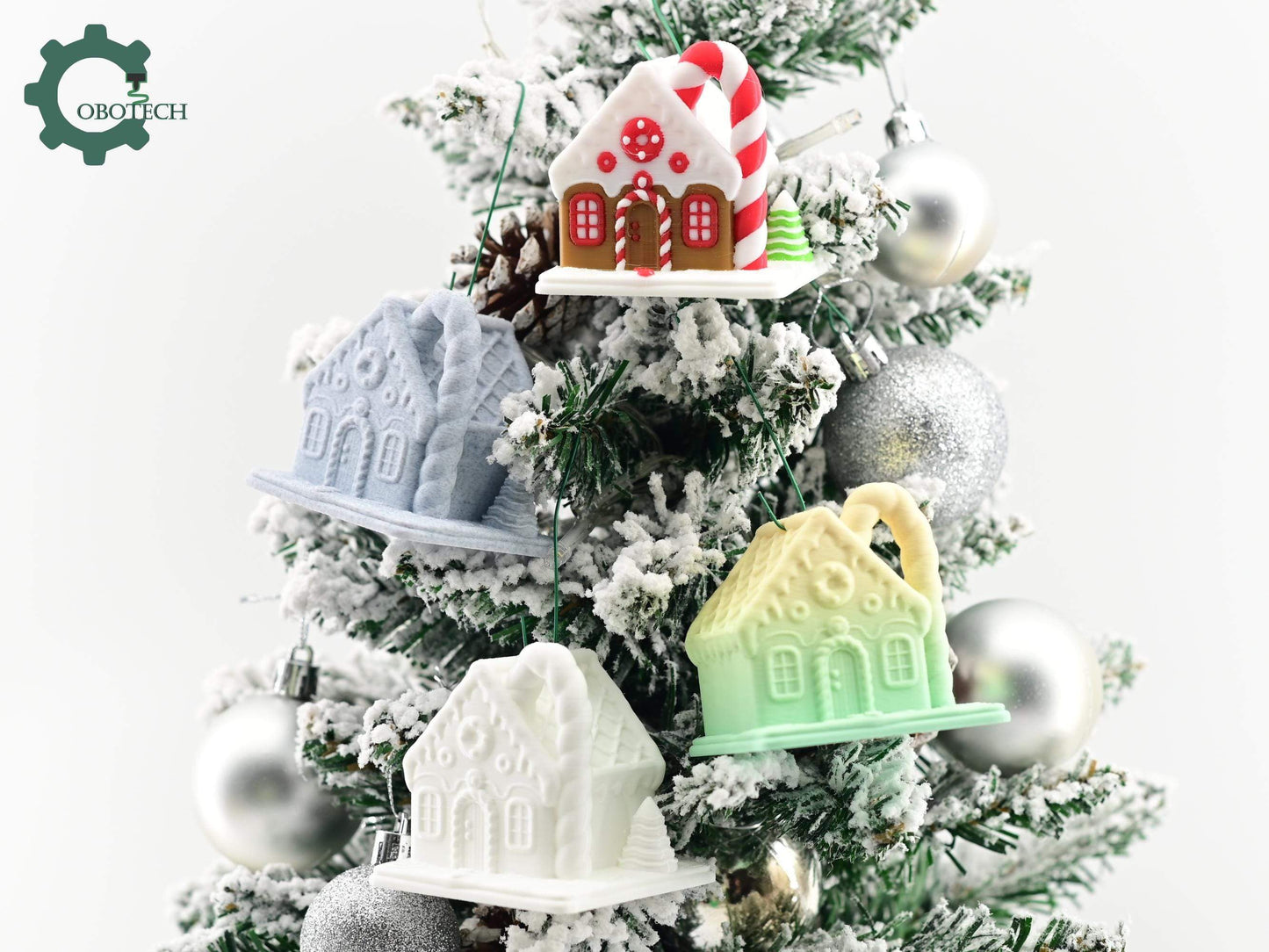Digital Downloads Cobotech Gingerbread House Christmas Ornament - Unique Christmas Ornaments - Christmas Decor - Cute Gingerbread Ornaments