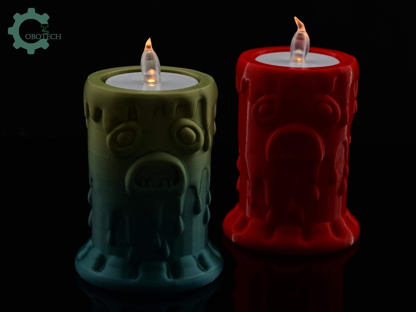 Digital Downloads Cobotech Monster Face Candle Tea Light Holder - Fall Desk Decor - Fun Cobotech Halloween Toys - Unique Halloween Gifts - Halloween Decor