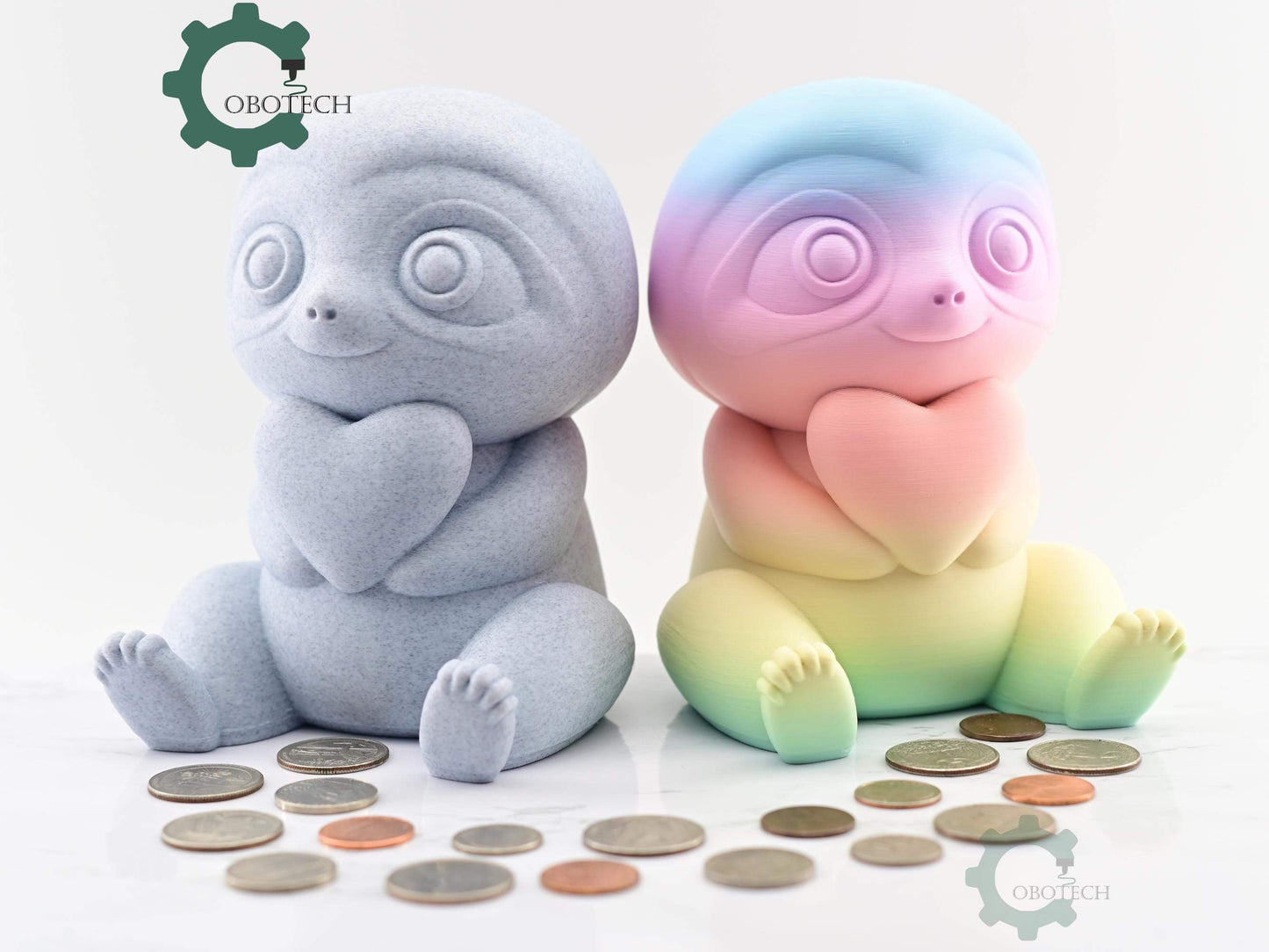 Digital Downloads Cobotech Valentine Sloth Piggy Bank - Desk Decor - Coin Bank Gifts - Valentine Gifts - Cute Piggy Bank Gifts