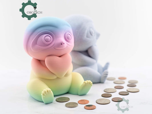 Digital Downloads Cobotech Valentine Sloth Piggy Bank - Desk Decor - Coin Bank Gifts - Valentine Gifts - Cute Piggy Bank Gifts