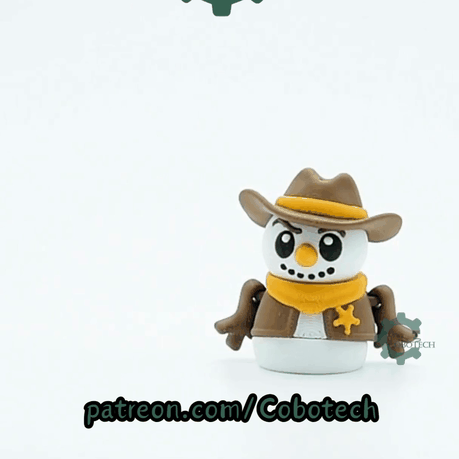 Cobotech-Winter Cowboy Snowman Articulated Keychain_10.gif