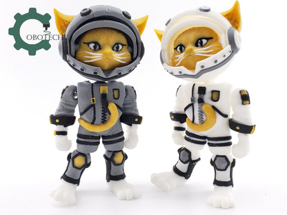 3D Print Articulated Cat Astronaut by Cobotech, Articulated Catronaut , Fidget Toy, Home Decoration, Unique Gift