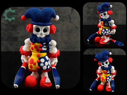 Articulated Bone Clown 3D Printed Clown Skeleton by Cobotech, Cute Clown Skeleton, Skeleton Toys, Desk Decor, Unique Gifts