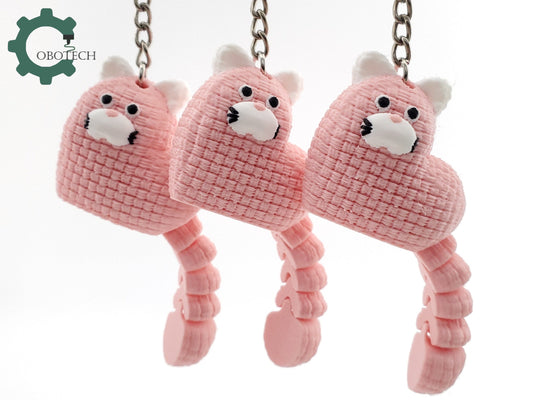 Digital Downloads Cobotech Valentine Crochet Heart Cat Keychain by Cobotech