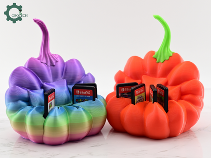 3D Print Game Card Holder Pumpkin Sofa by Cobotech - Game Card Organizer - Desk Home Decor - Cool Gift - Halloween Fall Decor