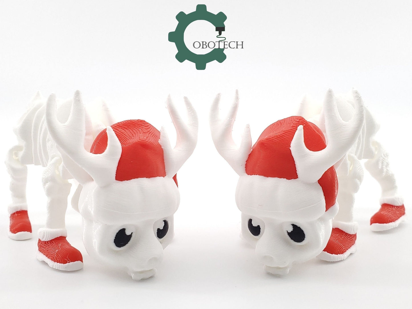 3D Print Articulated Skelly Reindeer by Cobotech, Articulated Toys, Desk Decor, Unique Holiday Gift