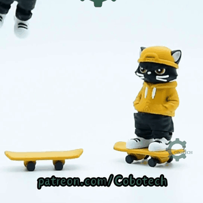 Cobotech-Skateboarding Cat Articulated Keychain_10.gif