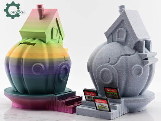 3D Print Cozy Pumpkin House Game Card Holder and Piggy Bank by Cobotech - Game Card Organizer - Desk Home Decor - Halloween Fall Decor