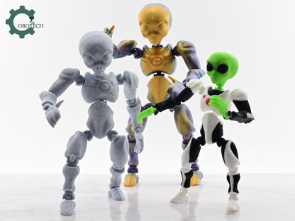 3D Print Articulated Robot Alien - Fully Poseable Robot Alien - Fun 3D Printed Halloween Toys - Unique Halloween Gifts - Halloween Decor