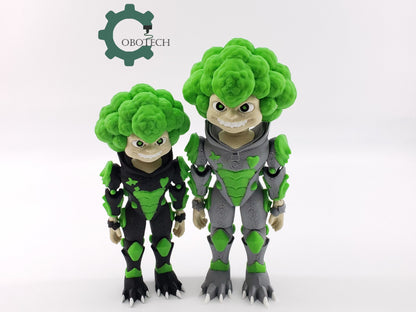 3D Print Articulated Broccoli Monster by Cobotech, Articulated Toy, Halloween Decorations, Desk Décor, Unique Gift Ideas