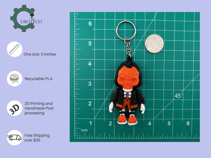 Digital Downloads Cobotech Articulated Hoodie Skull Pumpkin Keychain by Cobotech