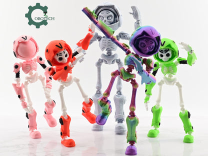 3D Print Dummy Skeleton Robot - Fully Poseable Skeleton Robot - Fun 3D Printed Halloween Toys - Unique Halloween Gifts - Halloween Decor