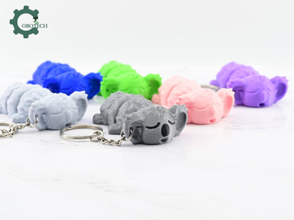 Cute Articulated Koala Keychain by Cobotech - 3d printed backpack keychain - unique adorable keychain gifts