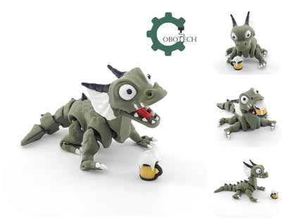 3D Print Articulated Tipsy Dragon by Cobotech, Articulated Knight, Desk Decor, Cool Gift