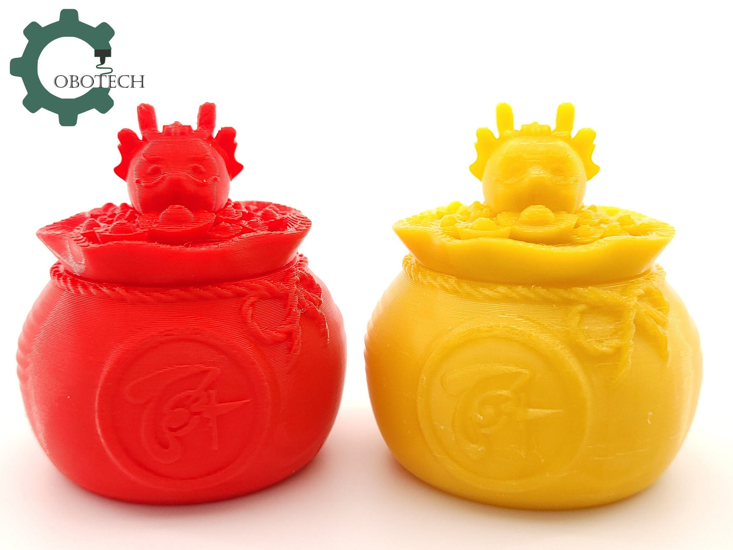 3D Print Lucky Dragon Money Jar by Cobotech, Articulated Dragon, Desk/Home Decor, Cool Gift