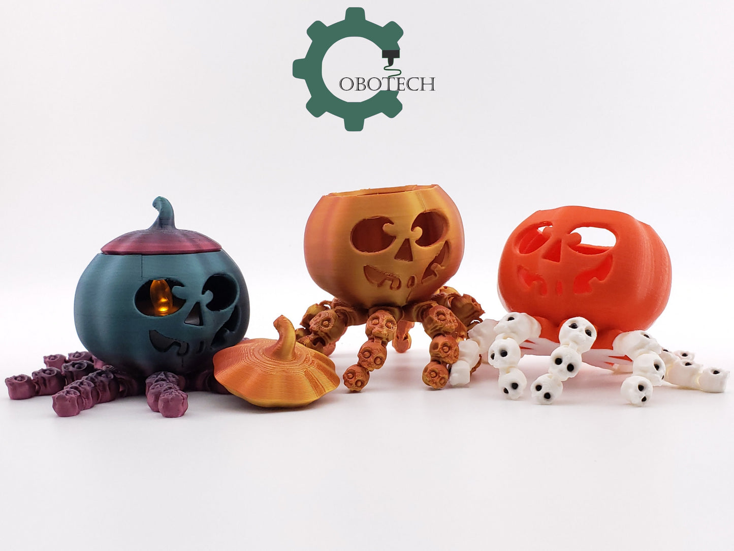 Halloween Pumpkin Octopus, 3D Print Articulated Spooktopus by Cobotech,  Articulated Toys, Halloween Decor, Cool Gift