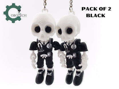 Pack of 2 - Cobotech 3D Print Articulated Skelly Nurse Keychain, Articulated Skeleton Nurse, Unique Decorations, Cool Gift