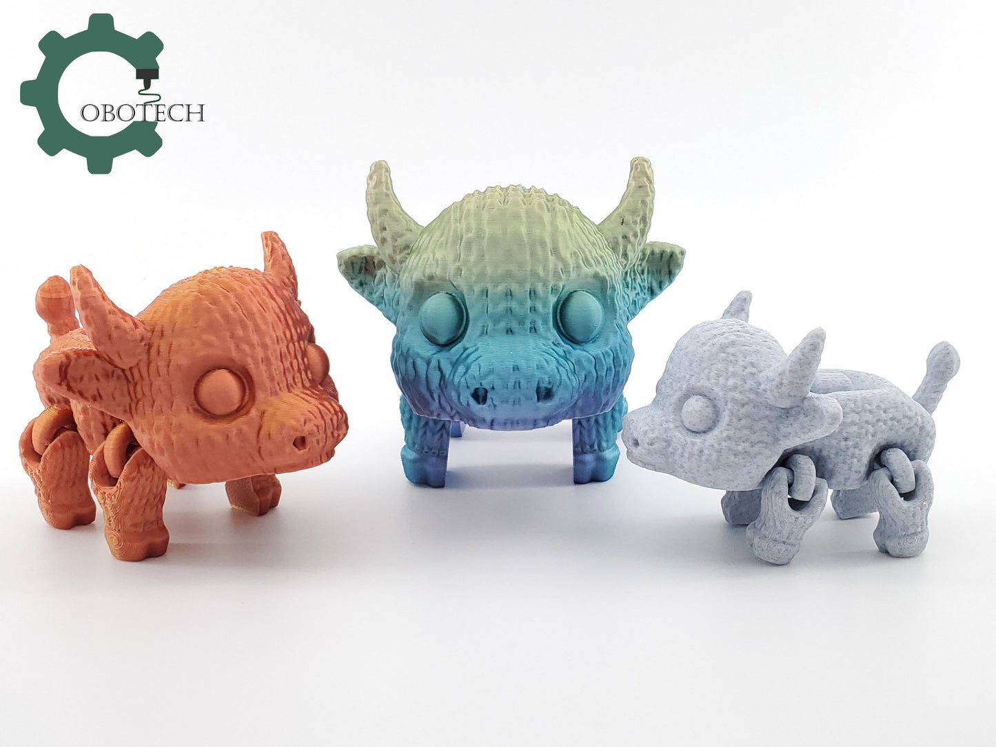 3D Print Articulated Crochet Walking Bull by Cobotech, Articulated Buffalo , Fidget Toy, Home/Desk Decoration, Unique Gift