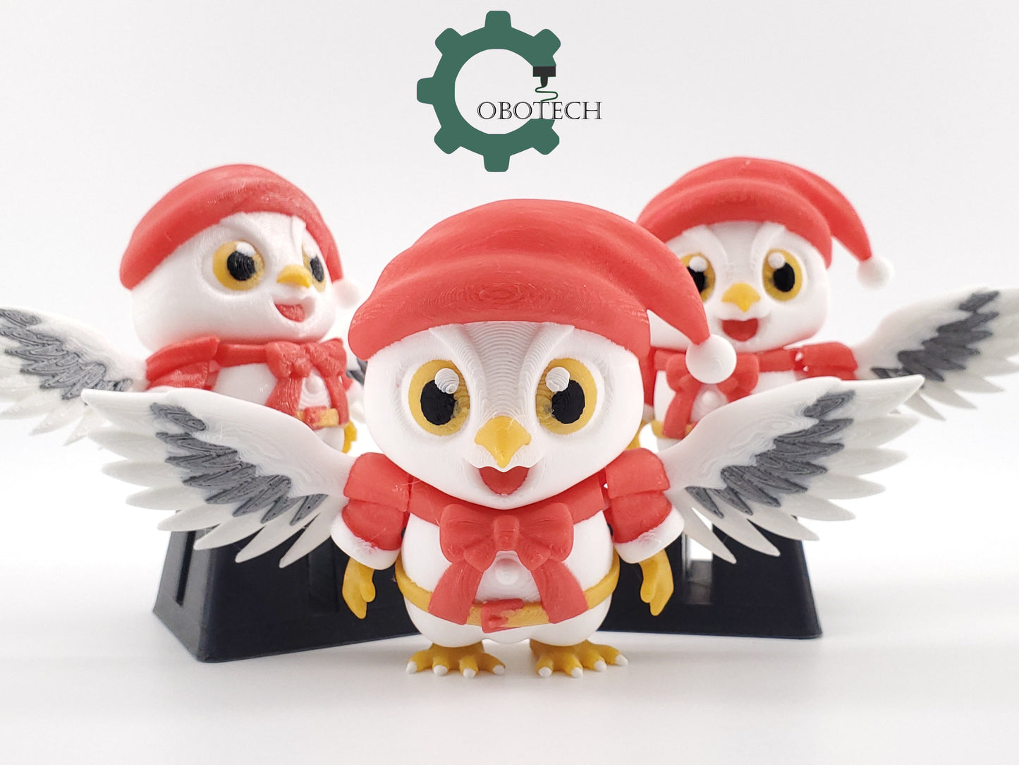 Digital Downloads Cobotech Articulated Santa Snow Owl Ornament by Cobotech