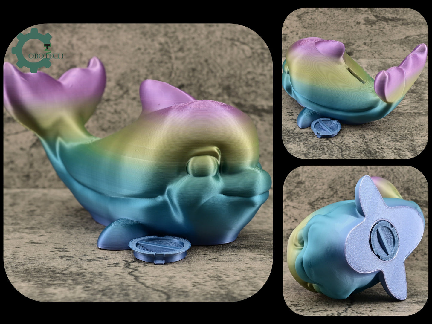 Dolphin Piggy Bank, Cute Dolphin Coin Storage Bank, Cute Piggy Bank Gifts, 3D Printed Dolphin Piggy Bank by Cobotech