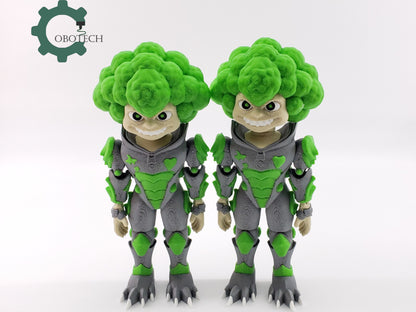 3D Print Articulated Broccoli Monster by Cobotech, Articulated Toy, Halloween Decorations, Desk Décor, Unique Gift Ideas