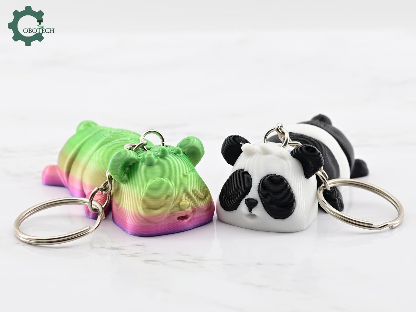 3D Printed Napping Panda Keychain - Cute Articulated 3D Print Gift - Cute Keychain Charm - Unique Adorable Keychain Gift