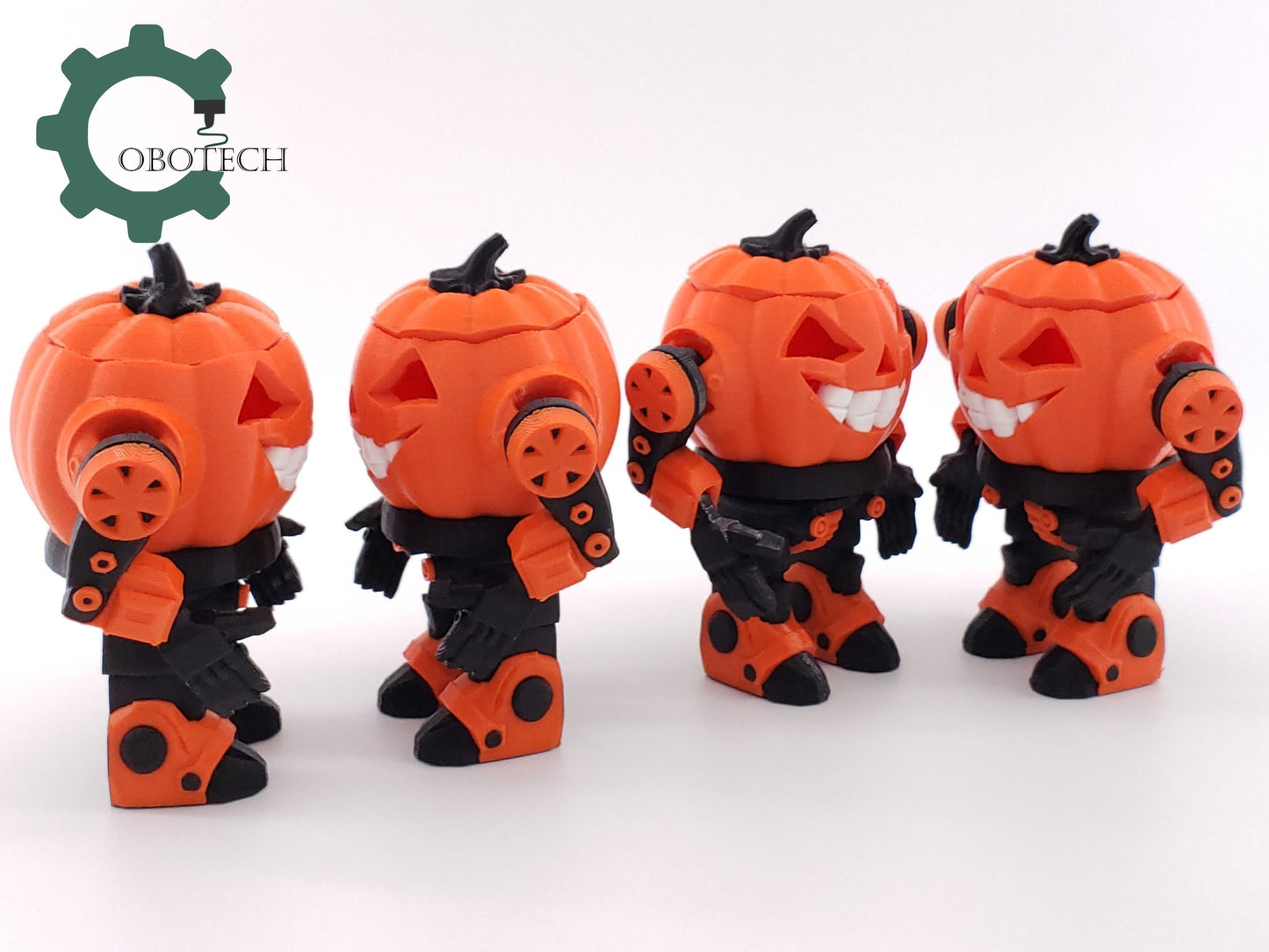 Halloween Pumpkin Robot, 3D Print Articulated Robo-Pumpkin by Cobotech, RoboPumpkin, Articulated Toys, Halloween Decor, Cool Gift