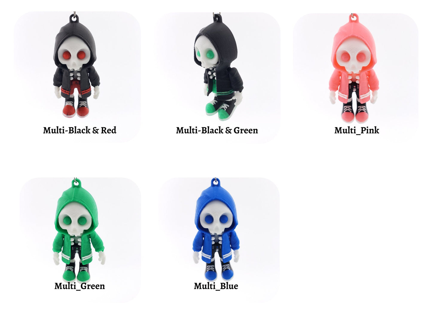 3D Print Articulated HoodieBones Keychain, Articulated Skeleton Keychain, Skeleton Wears Hoodie, Fidget Toy, Cool Gift