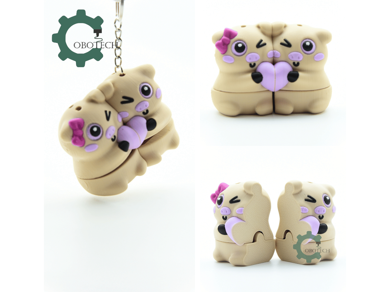 Cobotech-Cute Piggy Couple Magnet Articulated Keychain_02.png