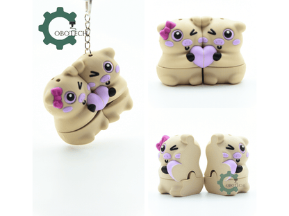 Cobotech-Cute Piggy Couple Magnet Articulated Keychain_02.png